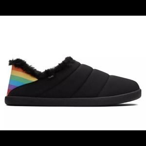 TOMS Ezra Unity Slipper Black Rainbow New With Tags Women’s Size 9.5